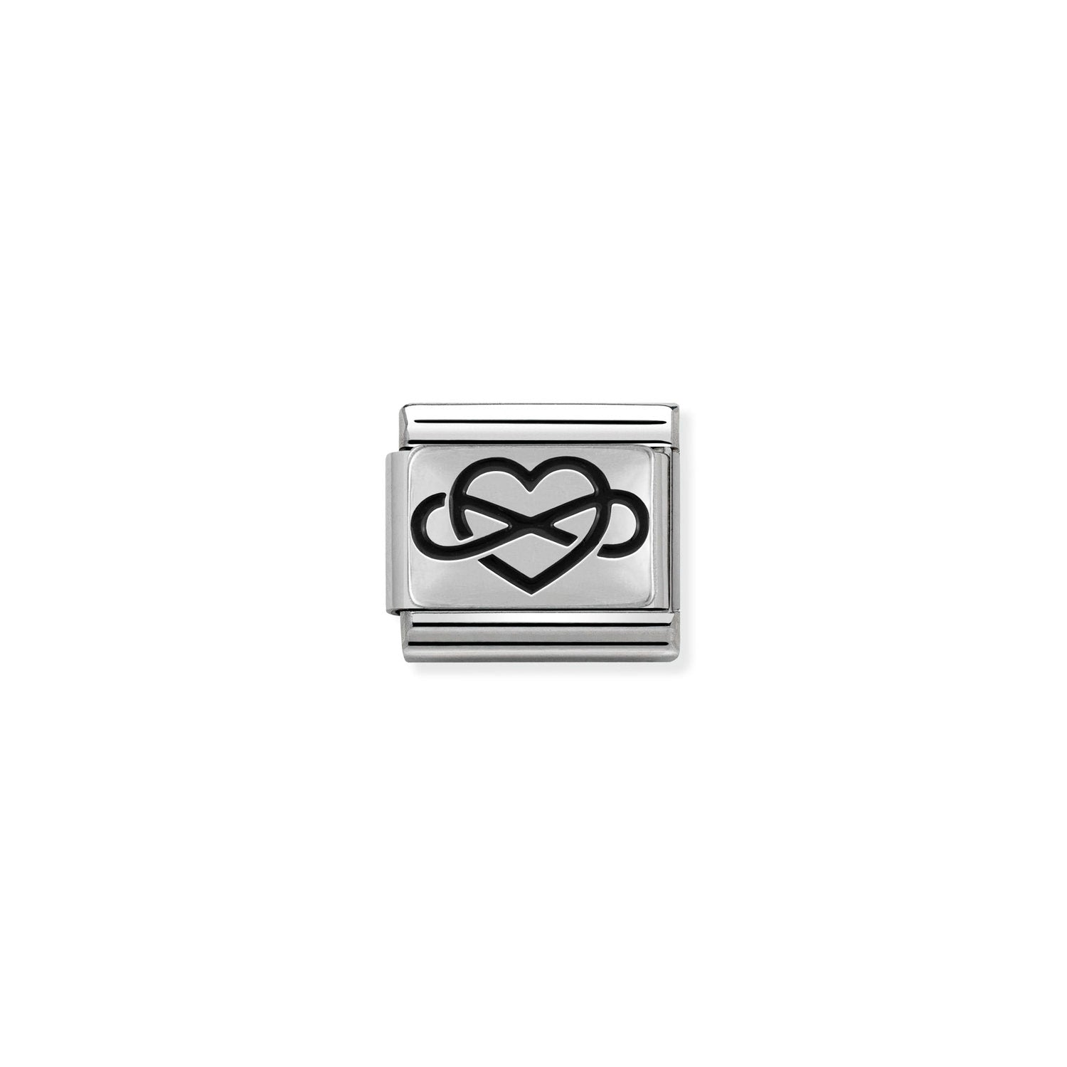 Nomination Classic PLATES OXIDIZED Silver Infinity heart Charm