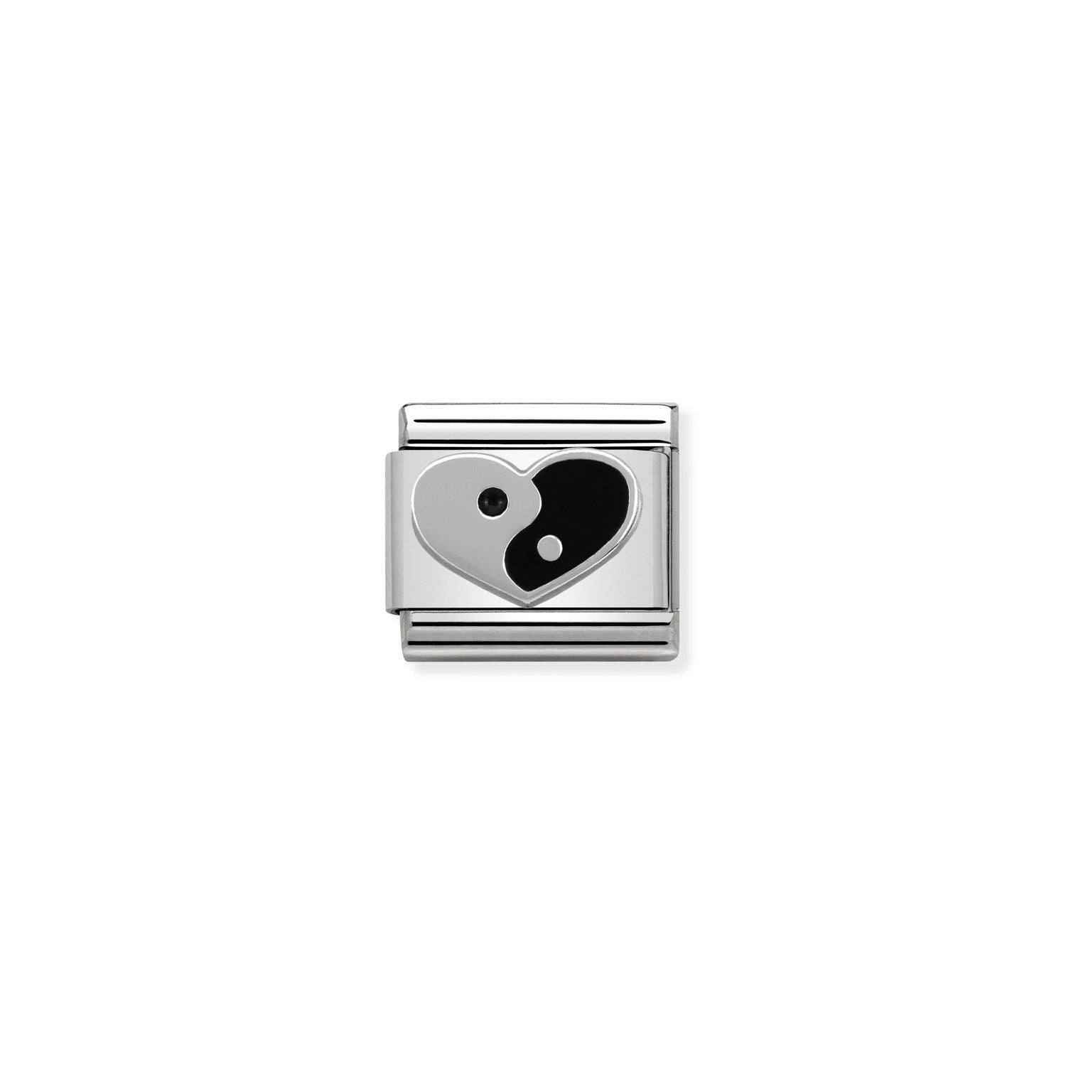 Nomination Classic SYMBOLS Silver Ying Yang heart Charm