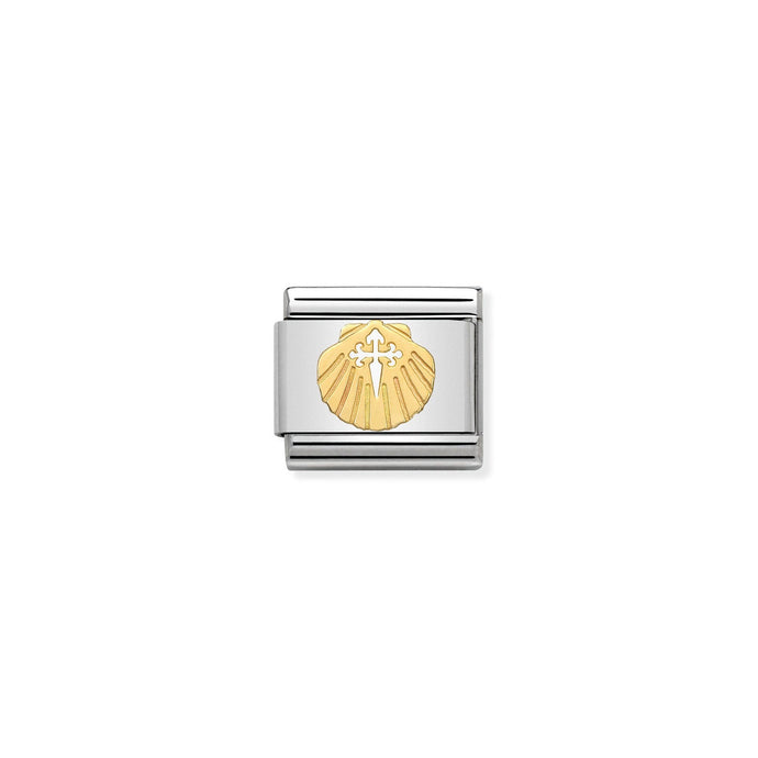 Nomination CLASSIC Gold Santiago Cross in shell Charm