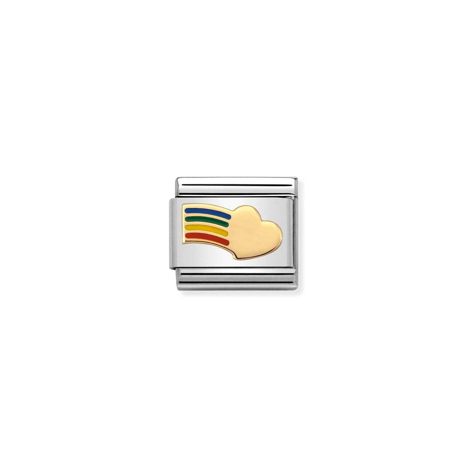 Nomination Classic LOVE 2 Gold Rainbow heart Charm