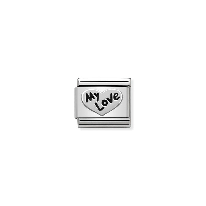 Nomination Classic OXIDIZED SYMBOLS in Silver Heart My Love Charm