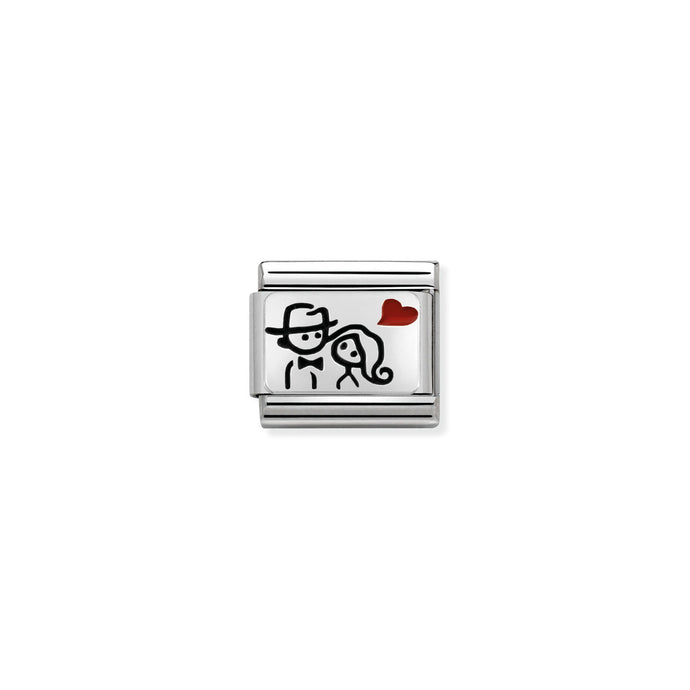 Nomination Silver Couple with Heart Charm