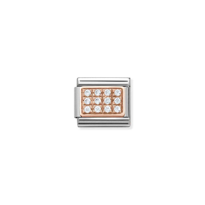 Nomination Classic PAVE9ct Rose Gold and CZ White CZ Charm