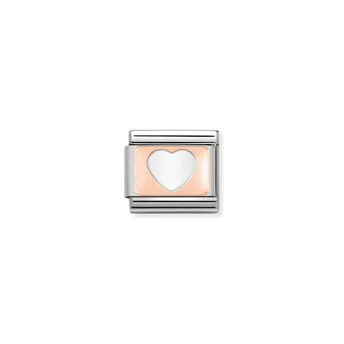 Nomination Classic PLATES 9ct Rose Gold CUSTOM Heart Charm