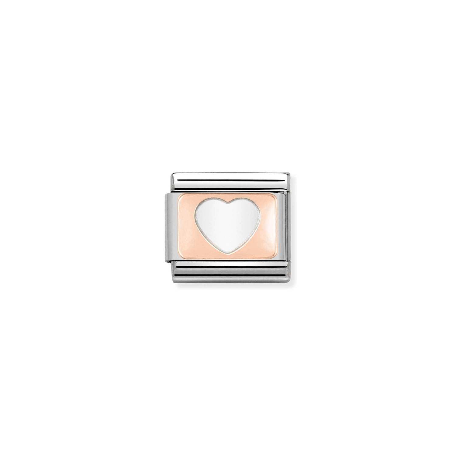 Nomination Classic PLATES 9ct Rose Gold CUSTOM Heart Charm