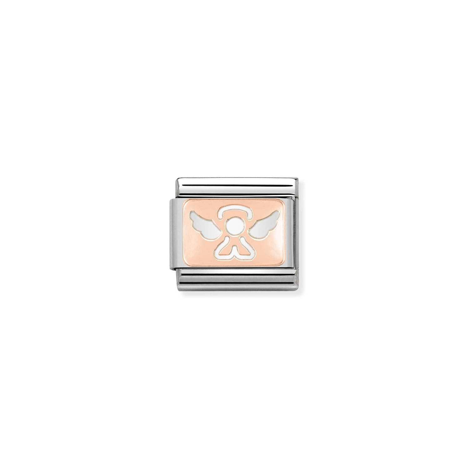 Nomination Classic PLATES 9ct Rose Gold CUSTOM Angel Charm