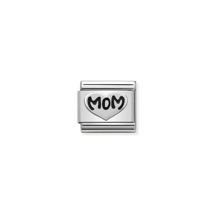 Nomination Classic OXIDIZED SYMBOLS in Silver MOM Heart Charm