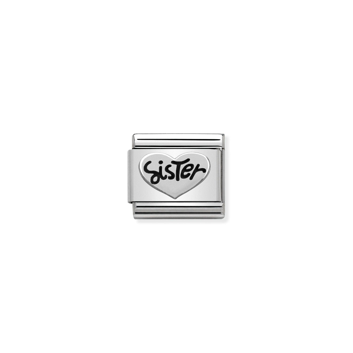 Nomination Classic OXIDIZED SYMBOLS in Silver SISTER Heart Charm