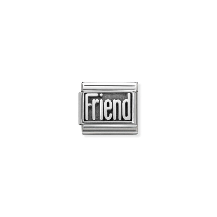 Nomination Classic PLATES OXIDIZED Silver FRIEND Charm