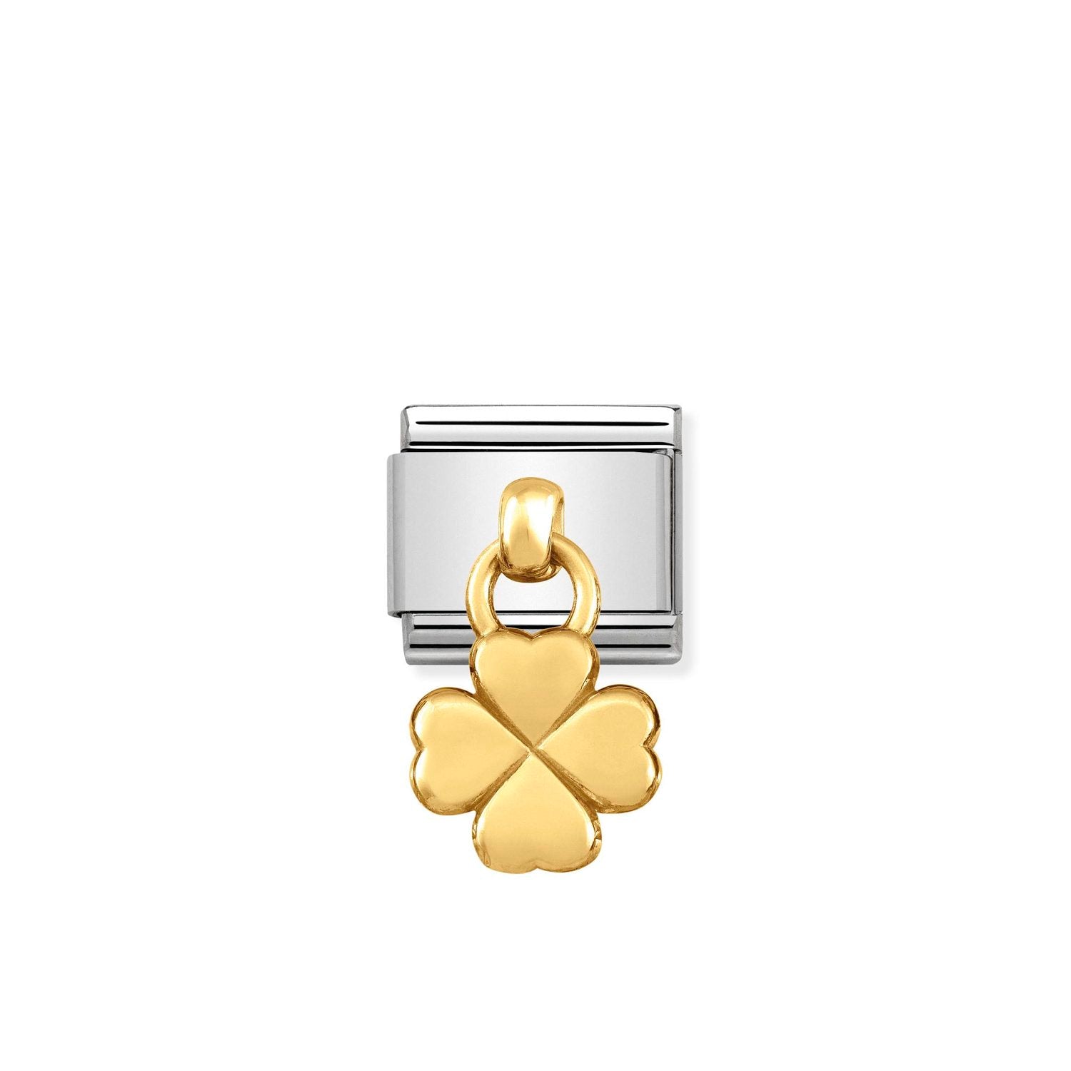 Nomination Classic CHARMS Gold Four Leaf Clover CZ Charm