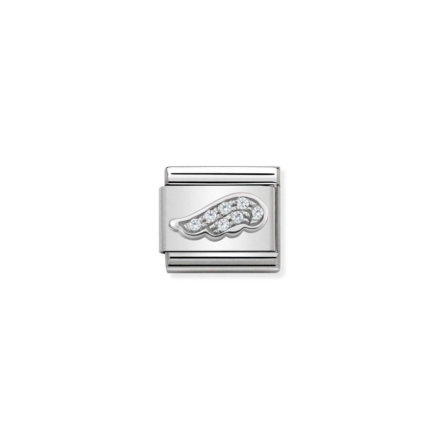 Nomination Classic silver WHITE wing Charm