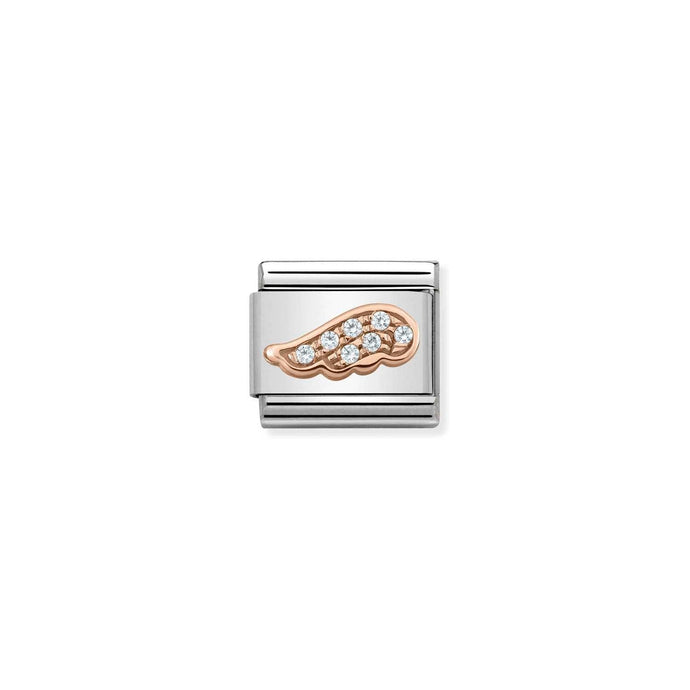 Nomination Classic 9ct Rose Gold and CZ Wing Charm
