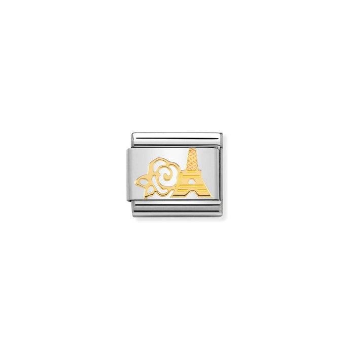Nomination Classic Gold Rose and Eiffel Tower Charm