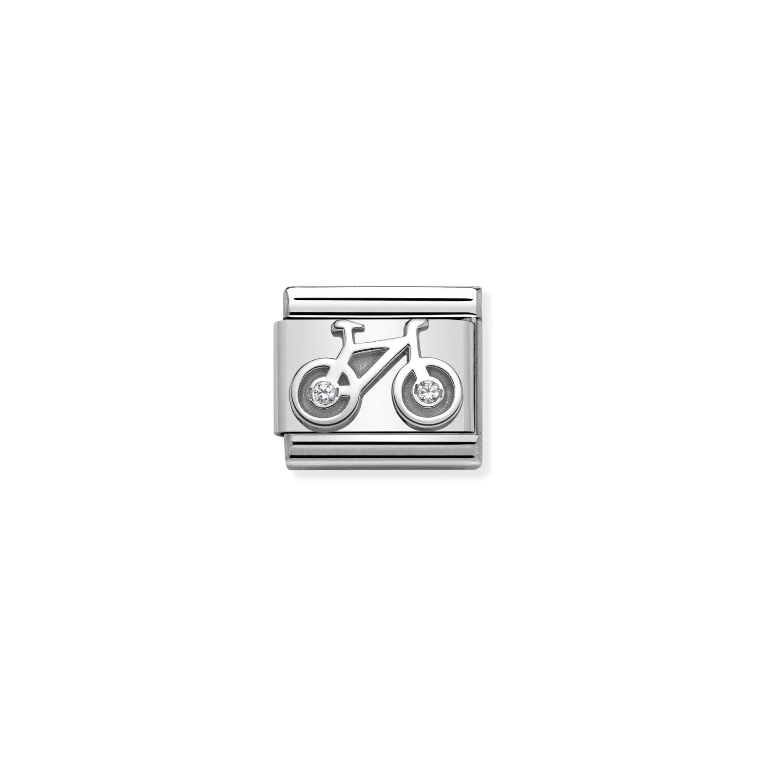 Nomination  Classic Silver CZ Bicycle Charm