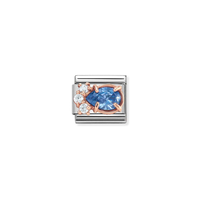 Nomination Classic ZIRCONIA 9ct Rose Gold (R Charm LAVENDER Drop Charm