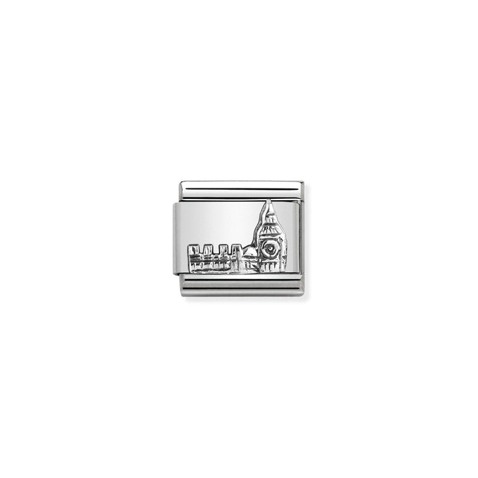 Nomination Classic MONUMENTS RELIEF Silver Big Ben Charm