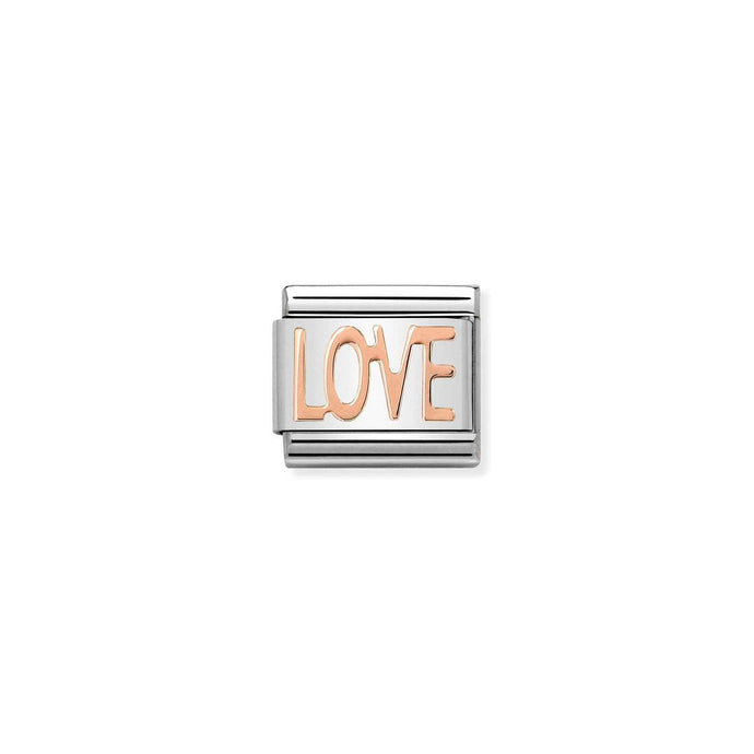 Nomination Classic WRITINGS 9ct Rose Gold Love Charm