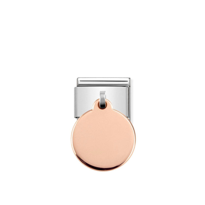 Nomination Classic CHARMS PLATES 9ct Rose Gold Pendant Round Charm