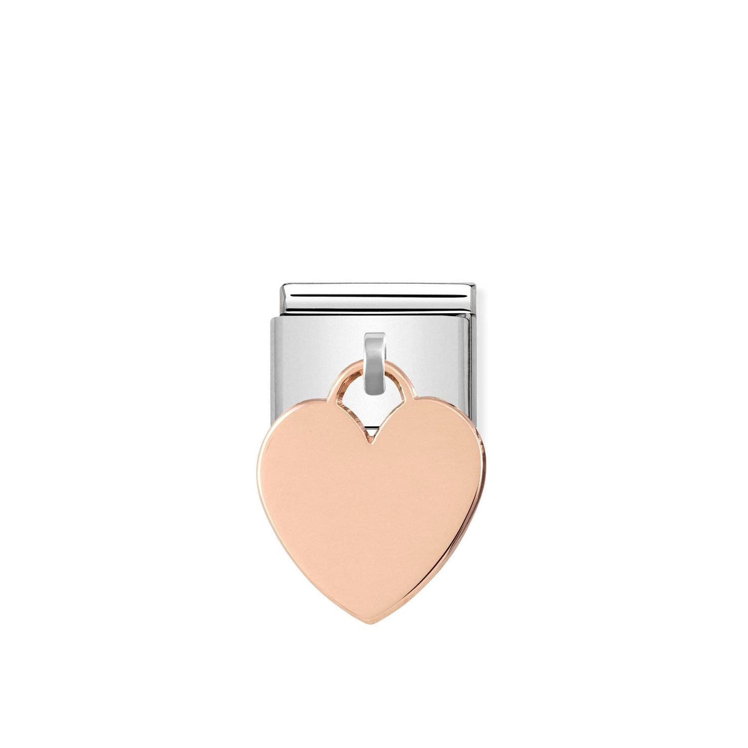 Nomination Classic CHARMS PLATES 9ct Rose Gold Pendant Heart Charm