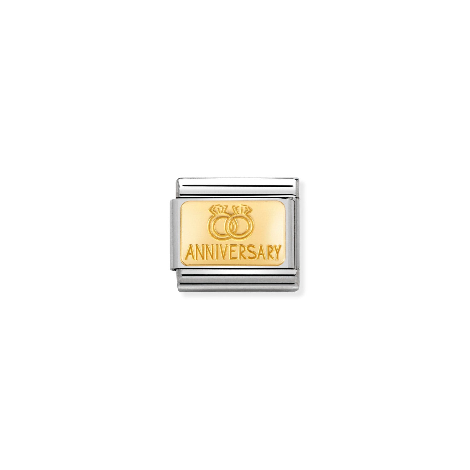 Nomination Classic Gold CUSTOM Anniversary with wedding rings Charm