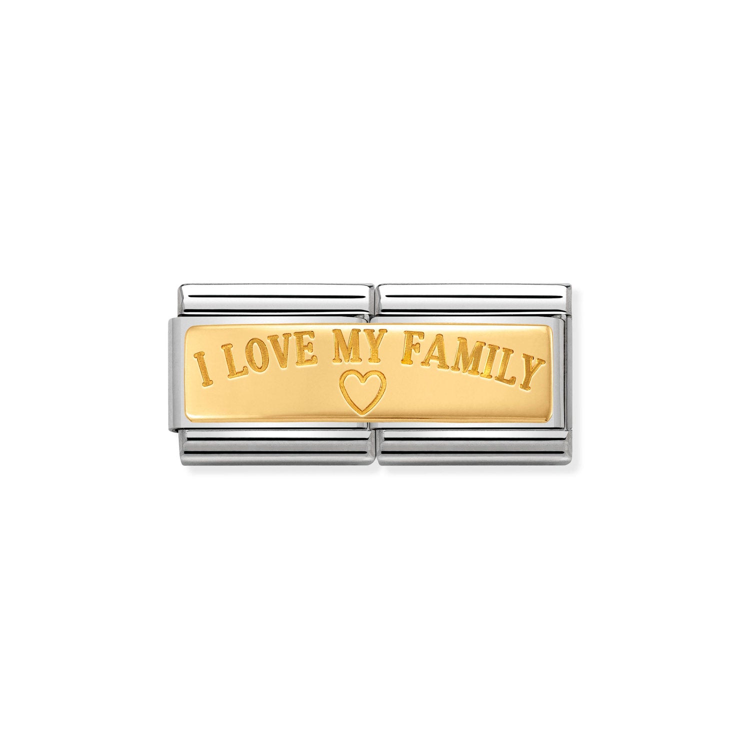 Nomination Classic DOUBLE ENGRAVED Gold CUSTOM I Love My Family Charm