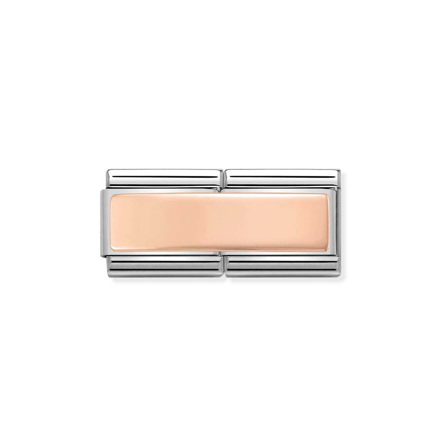 Nomination Classic DOUBLE ENGRAVED 9ct Rose Gold CUSTOM Smooth Plate Charm