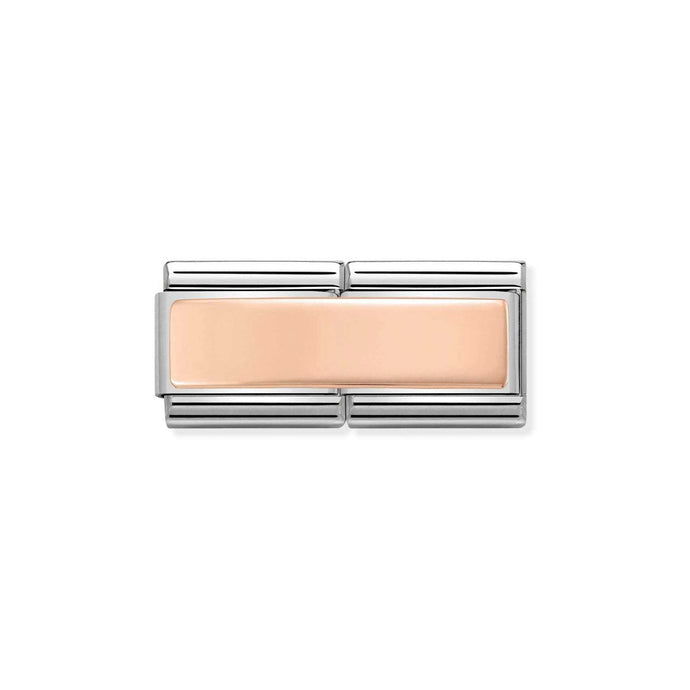 Nomination Classic DOUBLE ENGRAVED 9ct Rose Gold CUSTOM Smooth Plate Charm