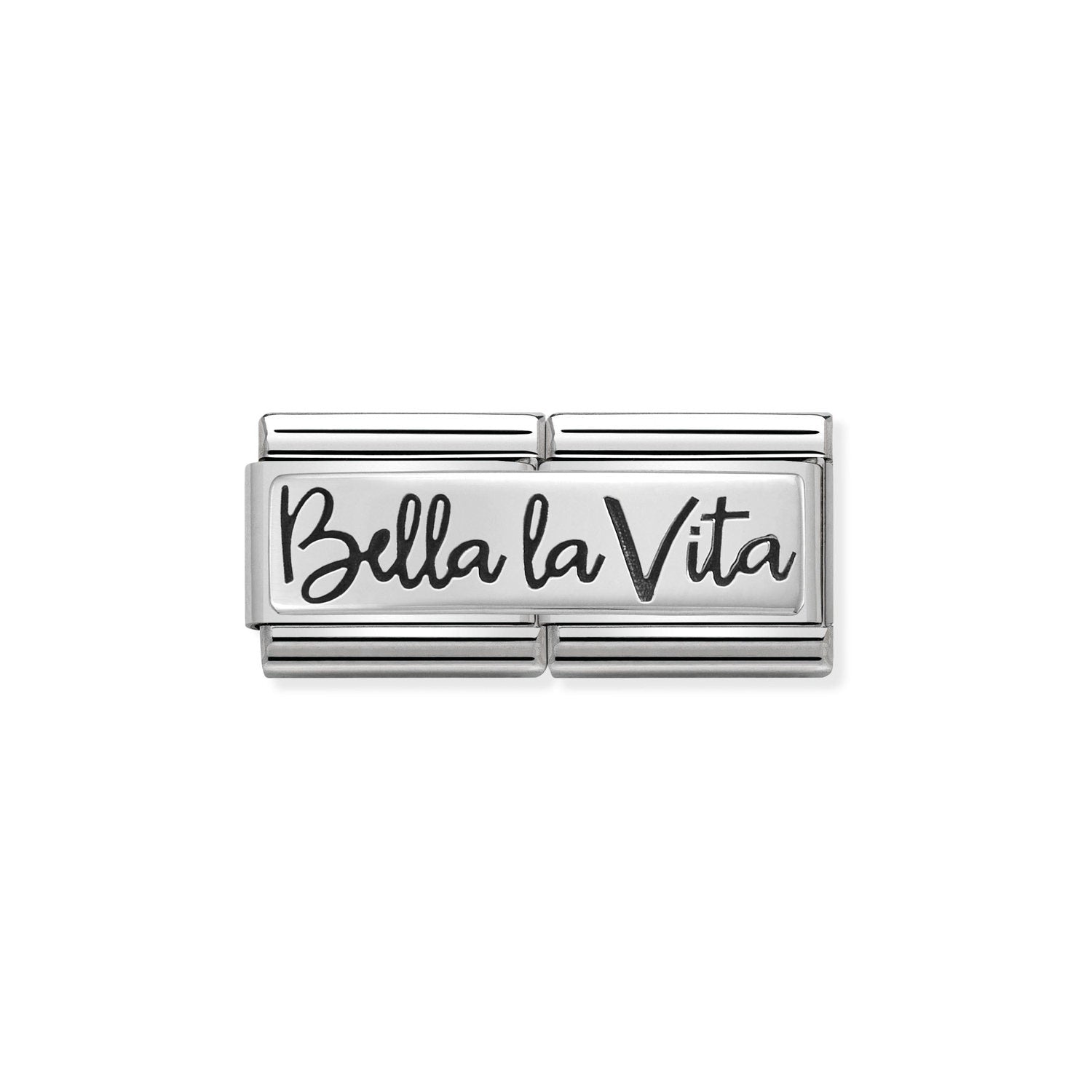 Nomination Classic DOUBLE ENGRAVED Silver CUSTOM Bella la Vita Charm