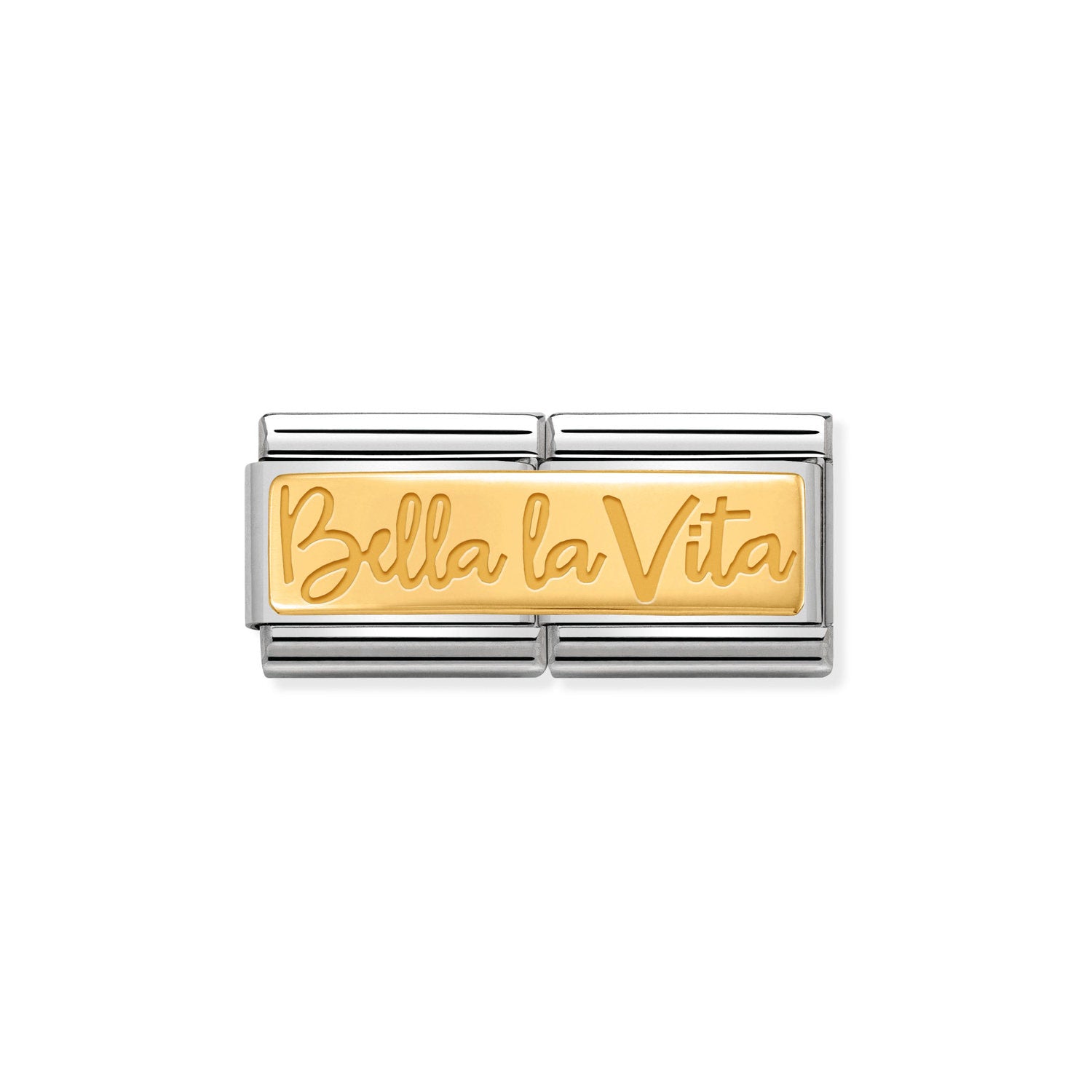 Nomination Classic DOUBLE ENGRAVED Gold CUSTOM Bella la Vita Charm