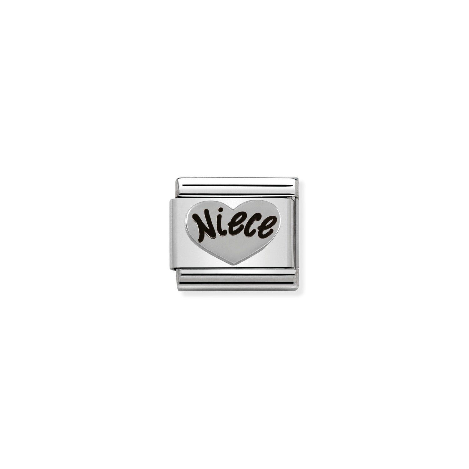 Nomination Classic OXIDIZED SYMBOLS in Silver NIECE Heart Charm