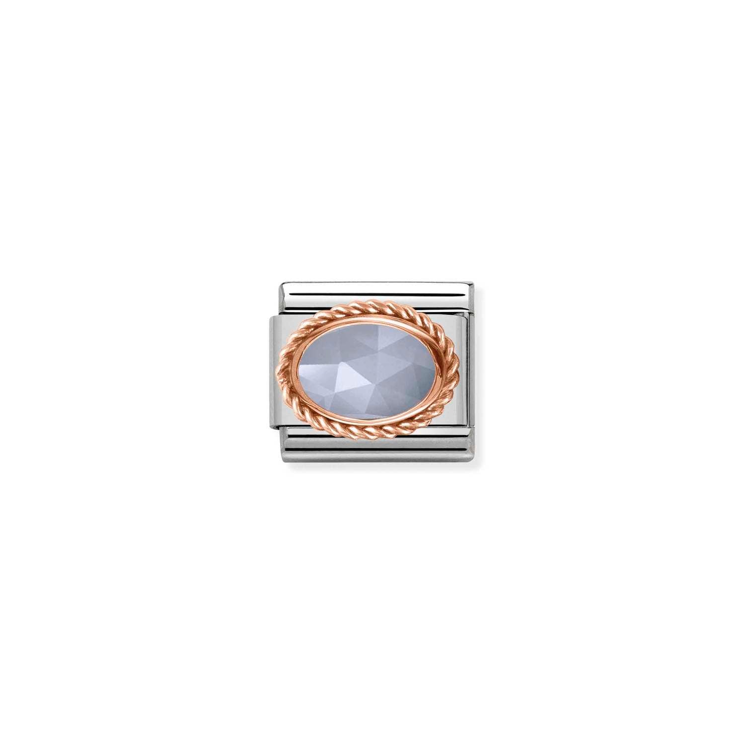 Nomination Classic RICH SETTING STONE 9ct Rose Gold Bandaged agate Charm