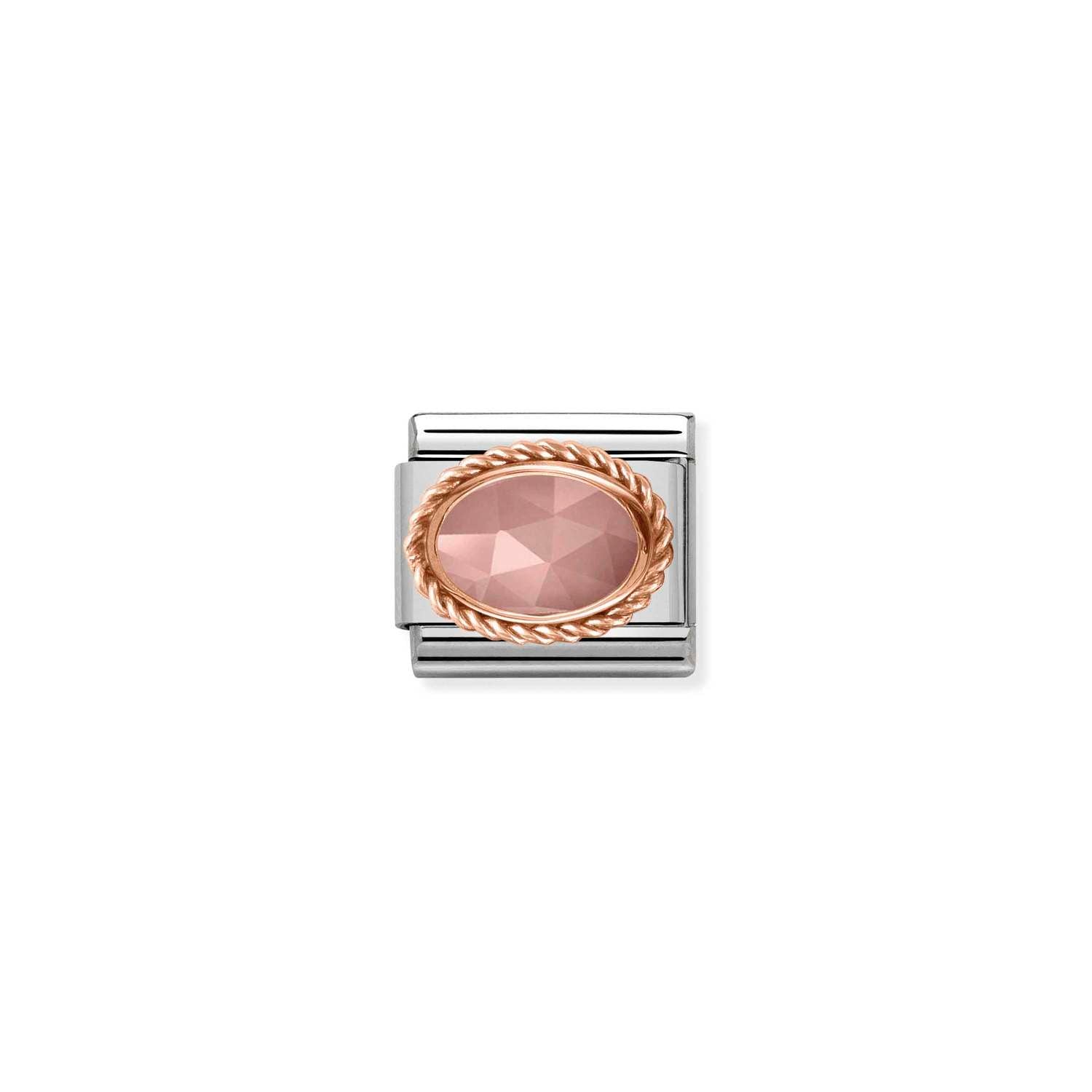 Nomination Classic RICH SETTING STONE 9ct Rose Gold Apricot chalcedony Charm