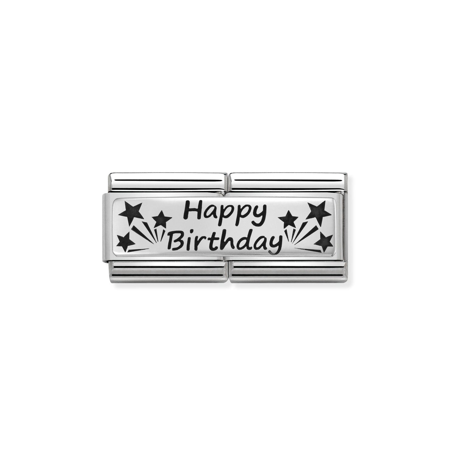 Nomination Classic DOUBLE ENGRAVED Silver CUSTOM Happy Birthday Charm
