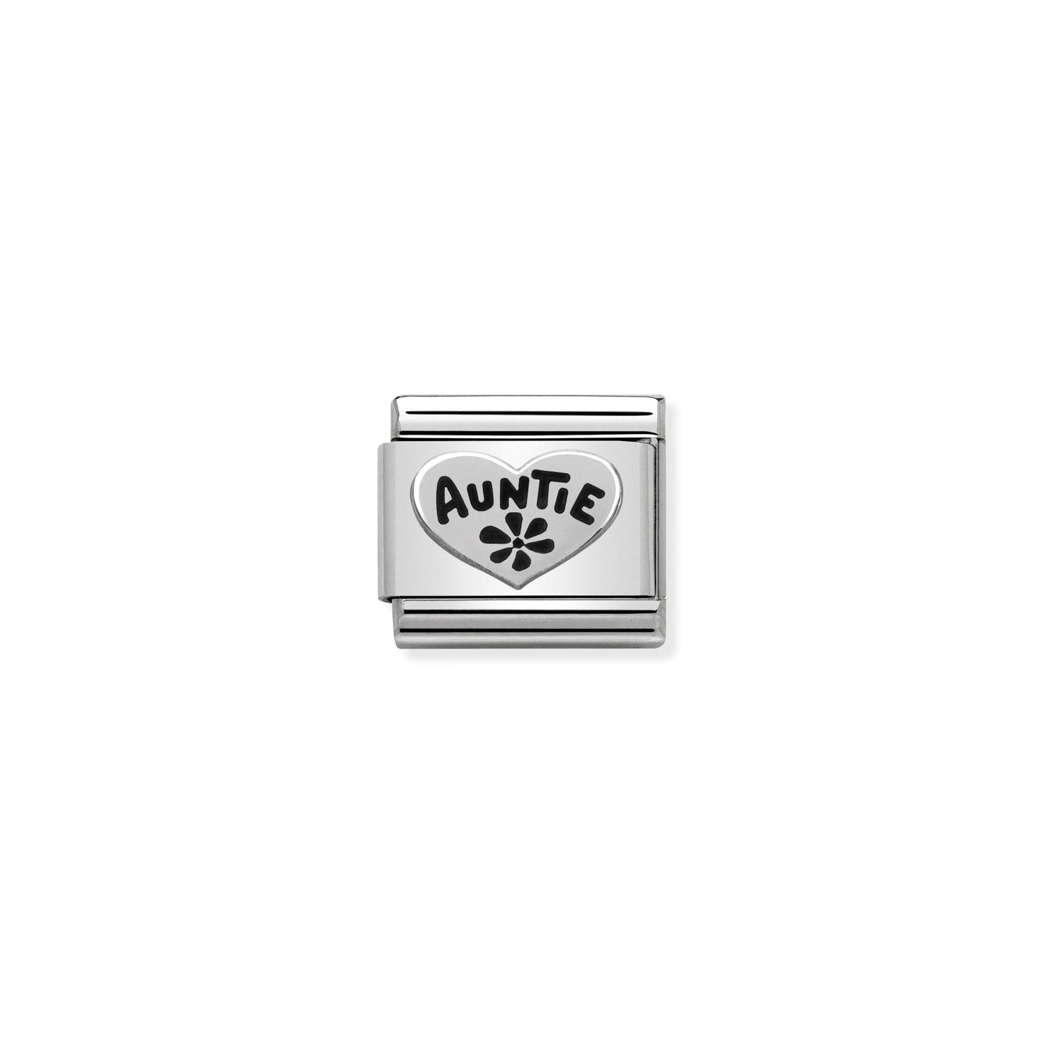 Nomination Classic OXIDIZED SYMBOLS in Silver Auntie Heart Charm