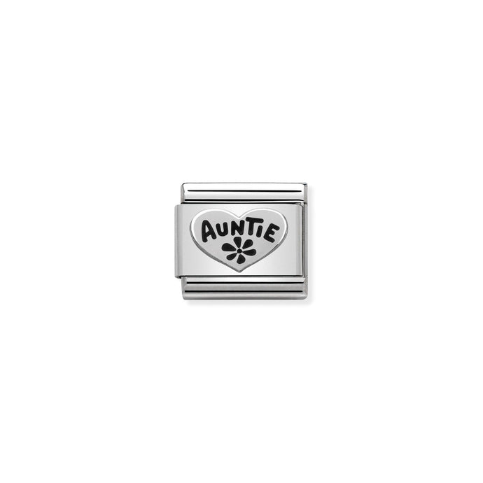 Nomination Classic OXIDIZED SYMBOLS in Silver Auntie Heart Charm