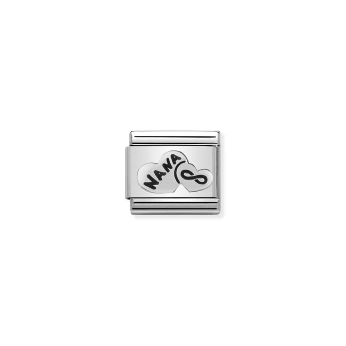 Nomination Classic OXIDIZED SYMBOLS in Silver Nana heart and infinity Charm