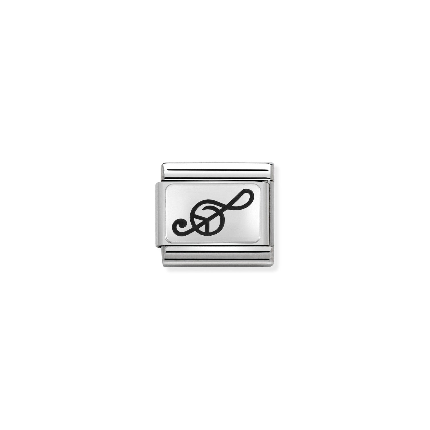 Nomination Classic OXYDISED PLATES 2 in Silver Treble clef Charm
