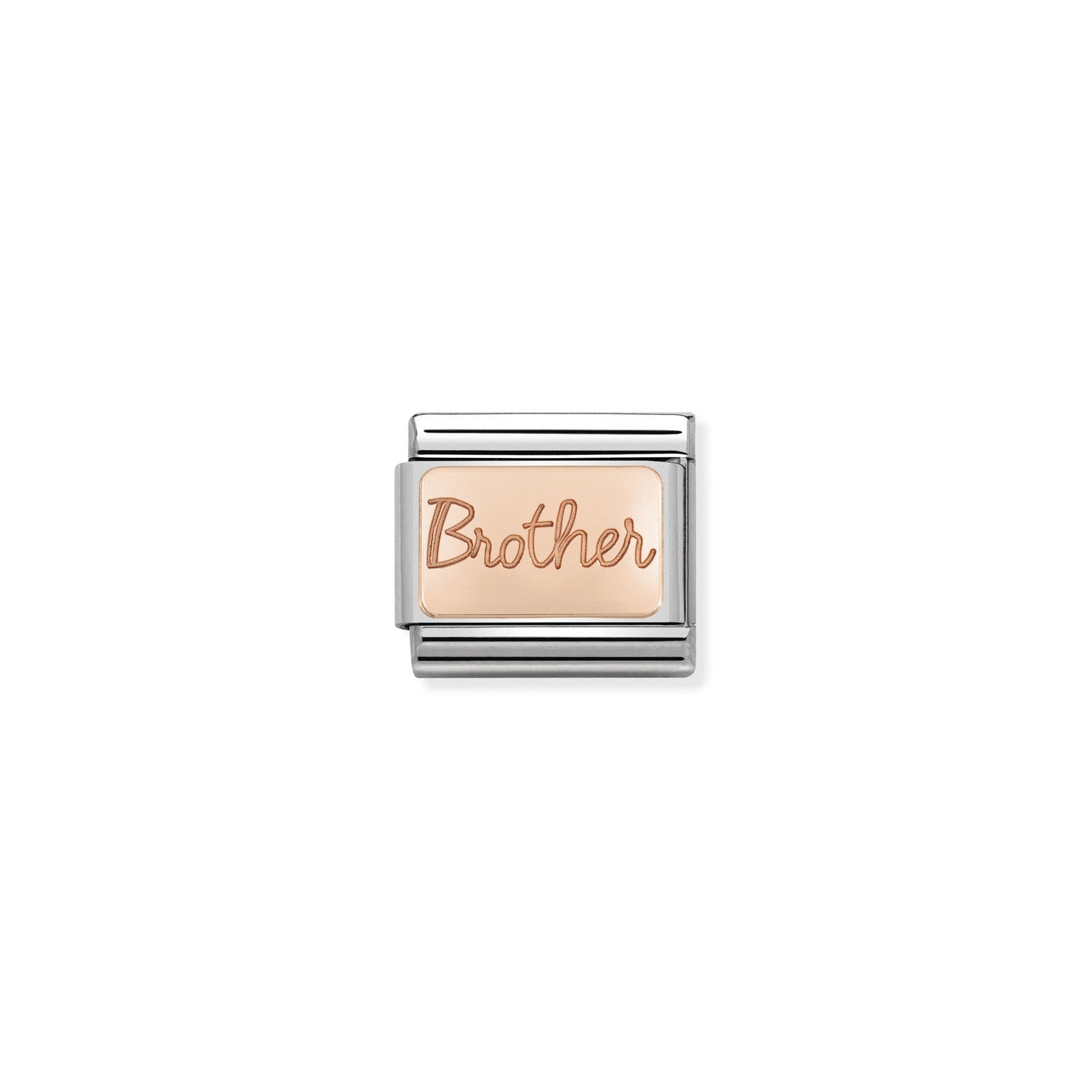 Nomination Classic PLATES 9ct Rose Gold CUSTOM Brother plate Charm