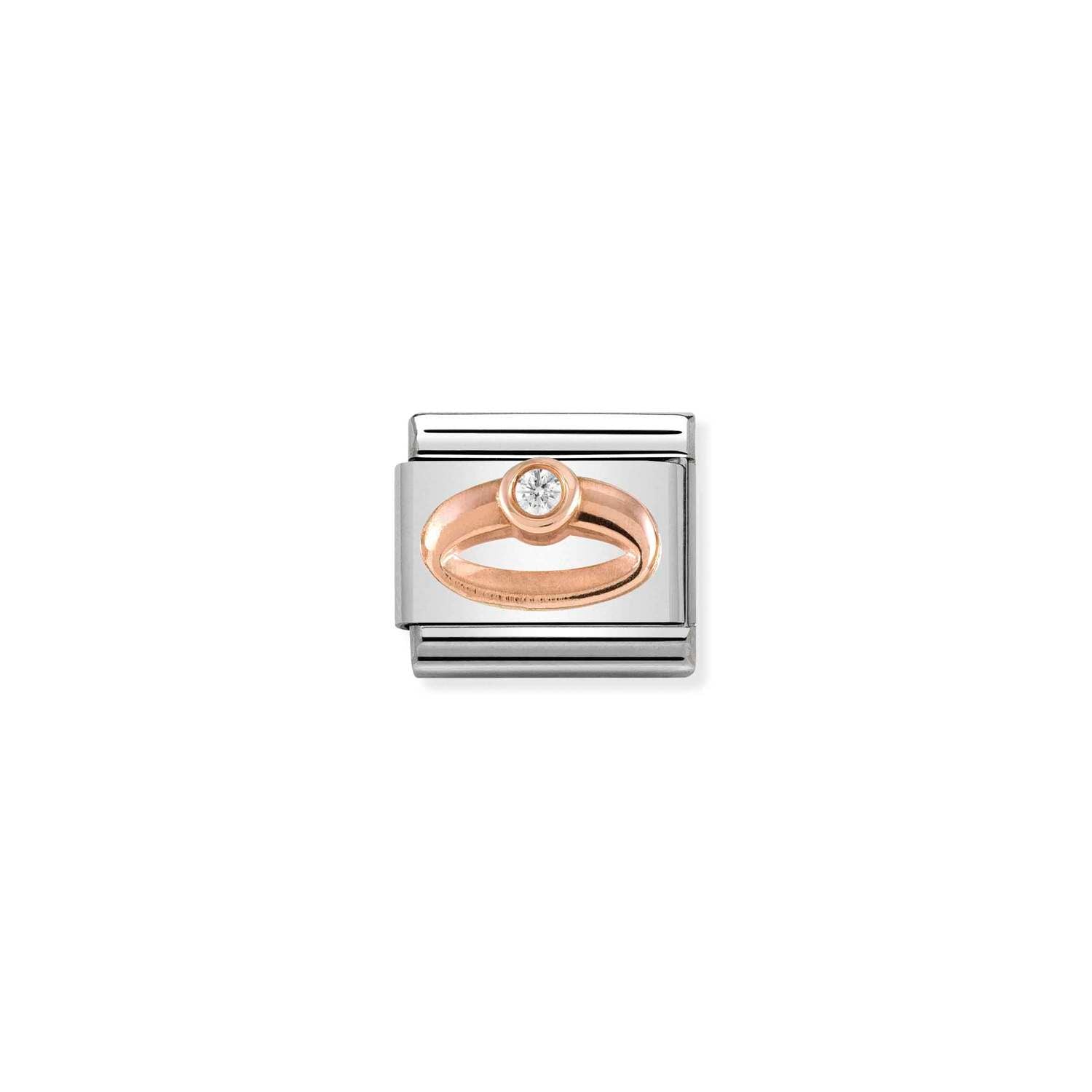 Nomination Classic 9ct Rose Gold and CZ Ring Charm
