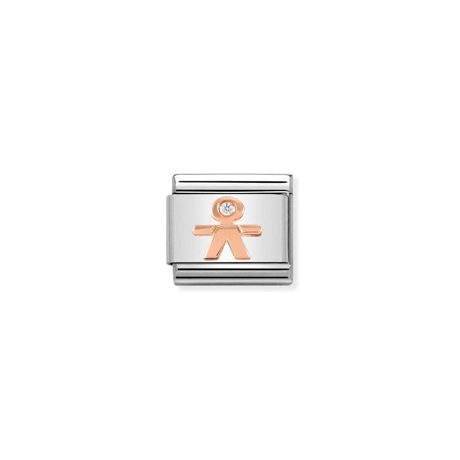 Nomination Classic 9ct Rose Gold and CZ Little boy Charm