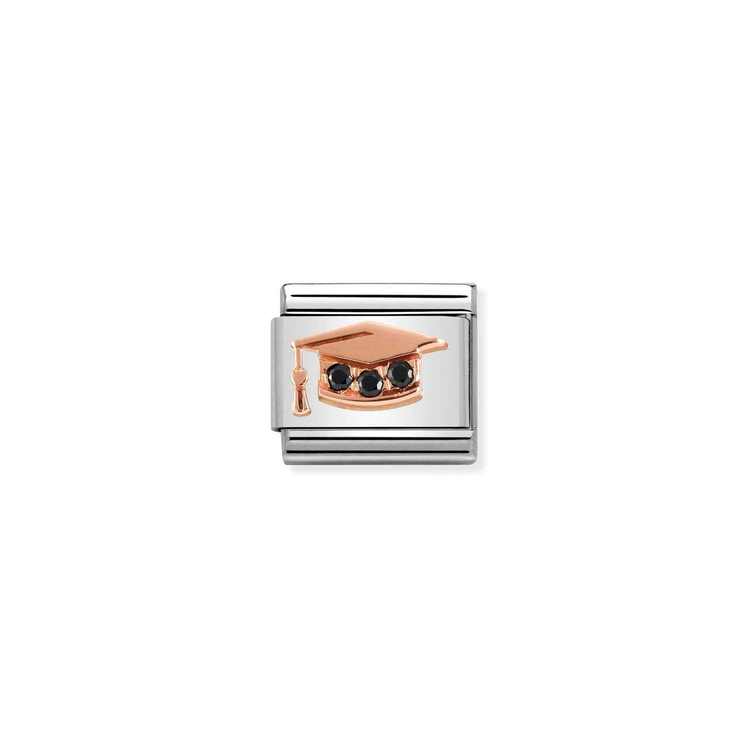 Nomination Classic 9ct Rose Gold and CZ Graduation hat Charm