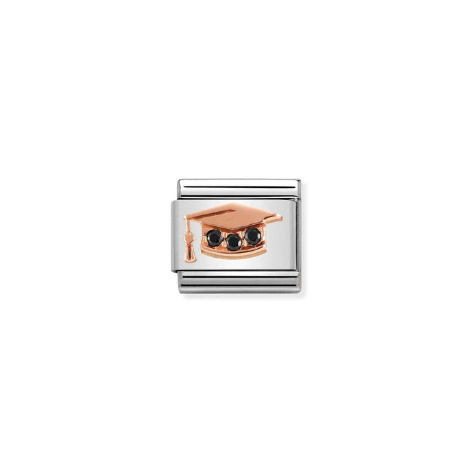 Nomination Classic 9ct Rose Gold and CZ Graduation hat Charm