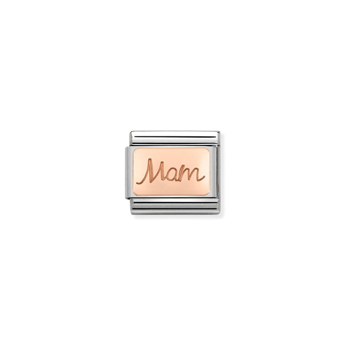Nomination Classic ENGRAVED WRITINGS 9ct Rose Gold Mam Charm