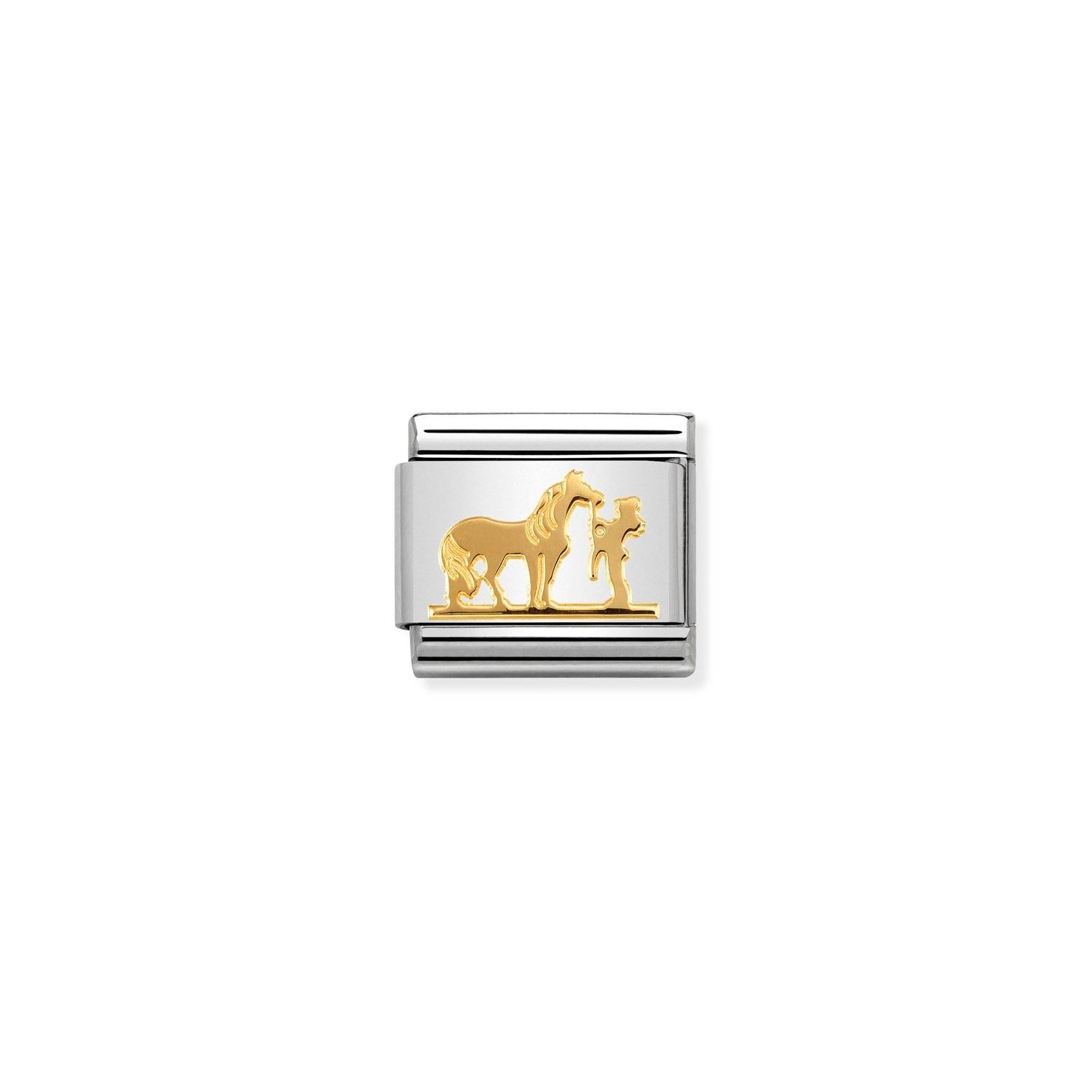 Nomination Classic Gold Horse with Rider Charm