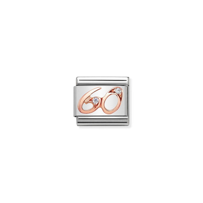 Nomination Classic NUMBERS 9ct Rose Gold and Cubic Zirconia 60 Charm