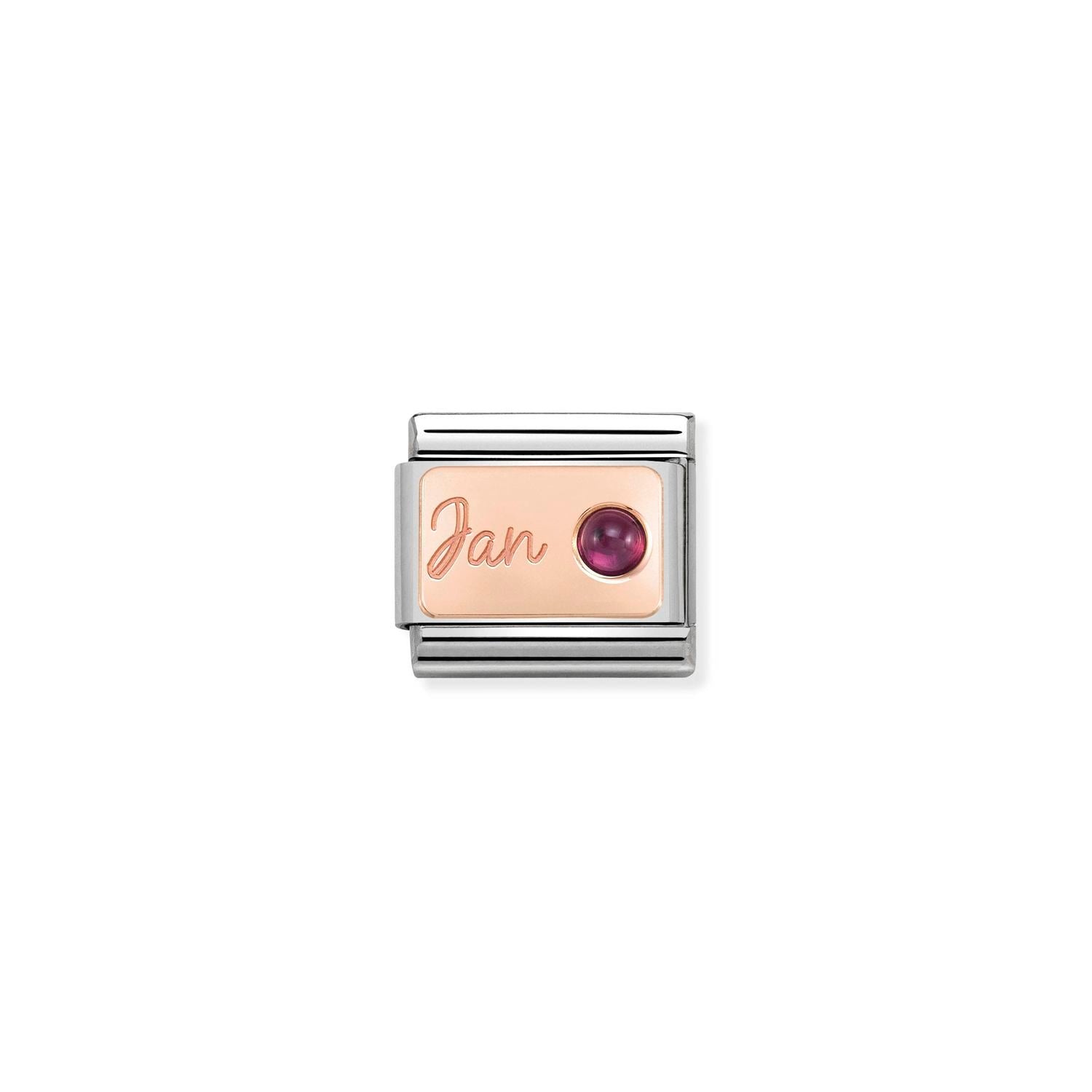 Nomination Classic  9ct Rose Gold January GARNET Charm