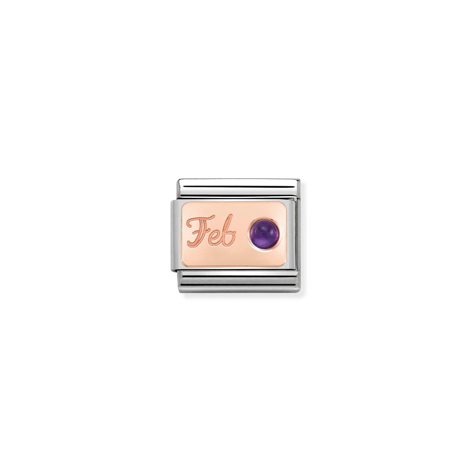 Nomination Classic  9ct Rose Gold February AMETHYST Charm