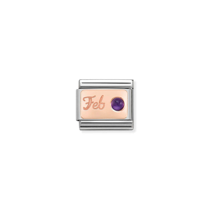 Nomination Classic  9ct Rose Gold February AMETHYST Charm