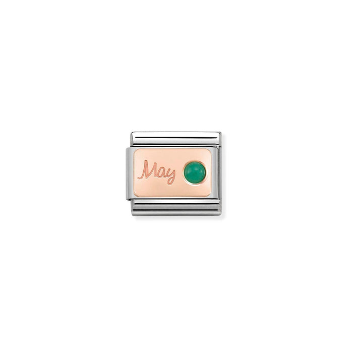 Nomination Classic  9ct Rose Gold May EMERALD Charm