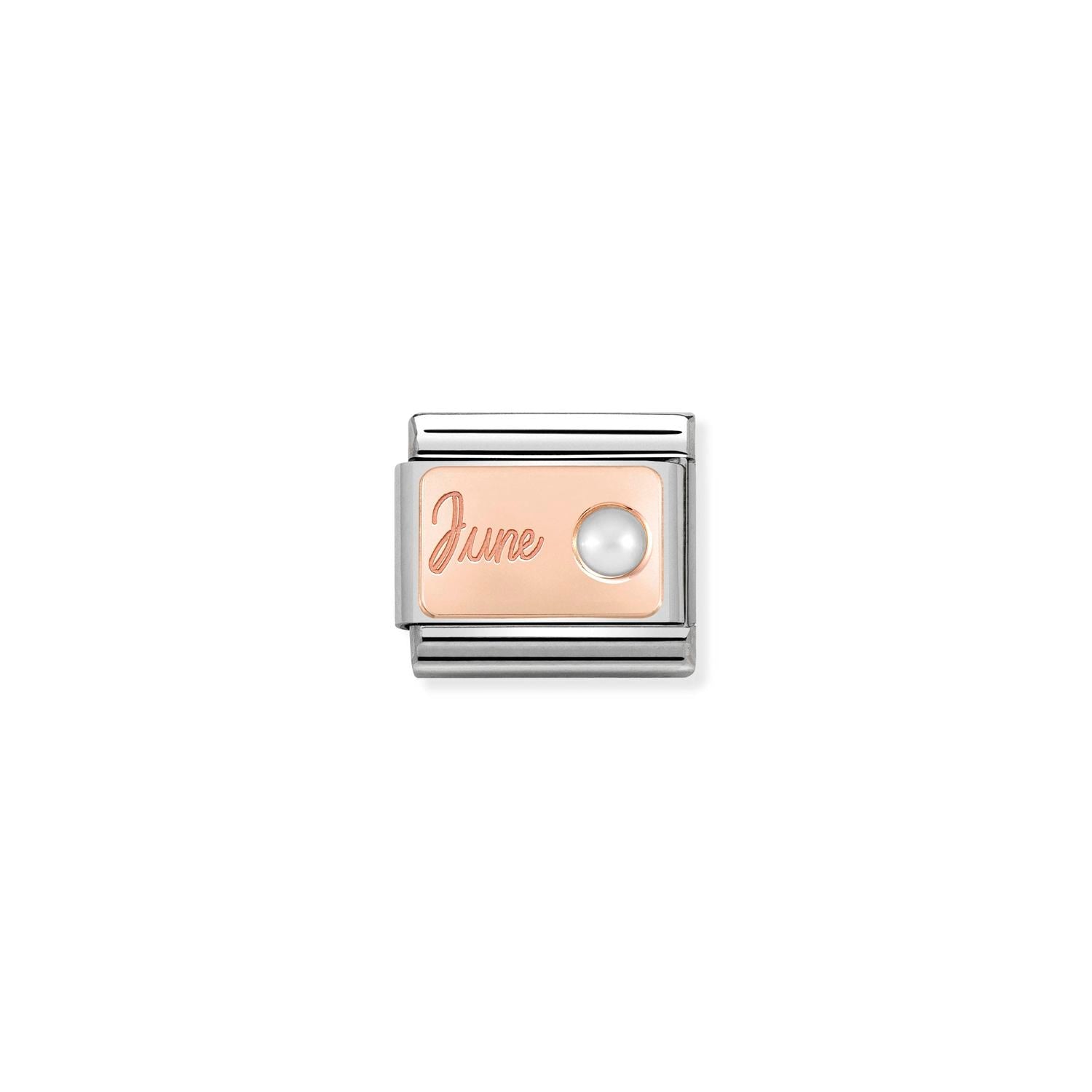 Nomination Classic  9ct Rose Gold June WHITE PEARL Charm